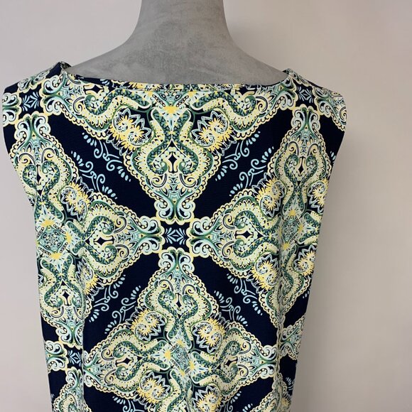 Charter Club Plus Dress SZ 2X Shift Blue Office Classic Midi Mature Brunch - Picture 6 of 9